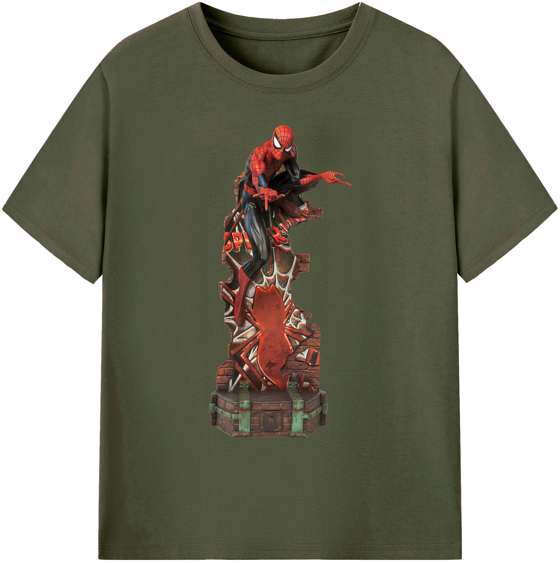（画像用） Spider Man スパイダーマン 綿100％ メンズ半袖Tシャツ｜肌触りやわらか＆通気性